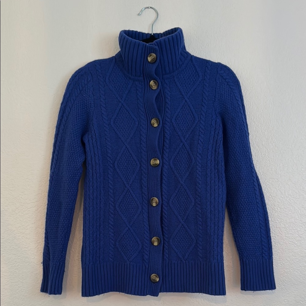 L.L.Bean Wool Blue Cable Knit Women's Sweater